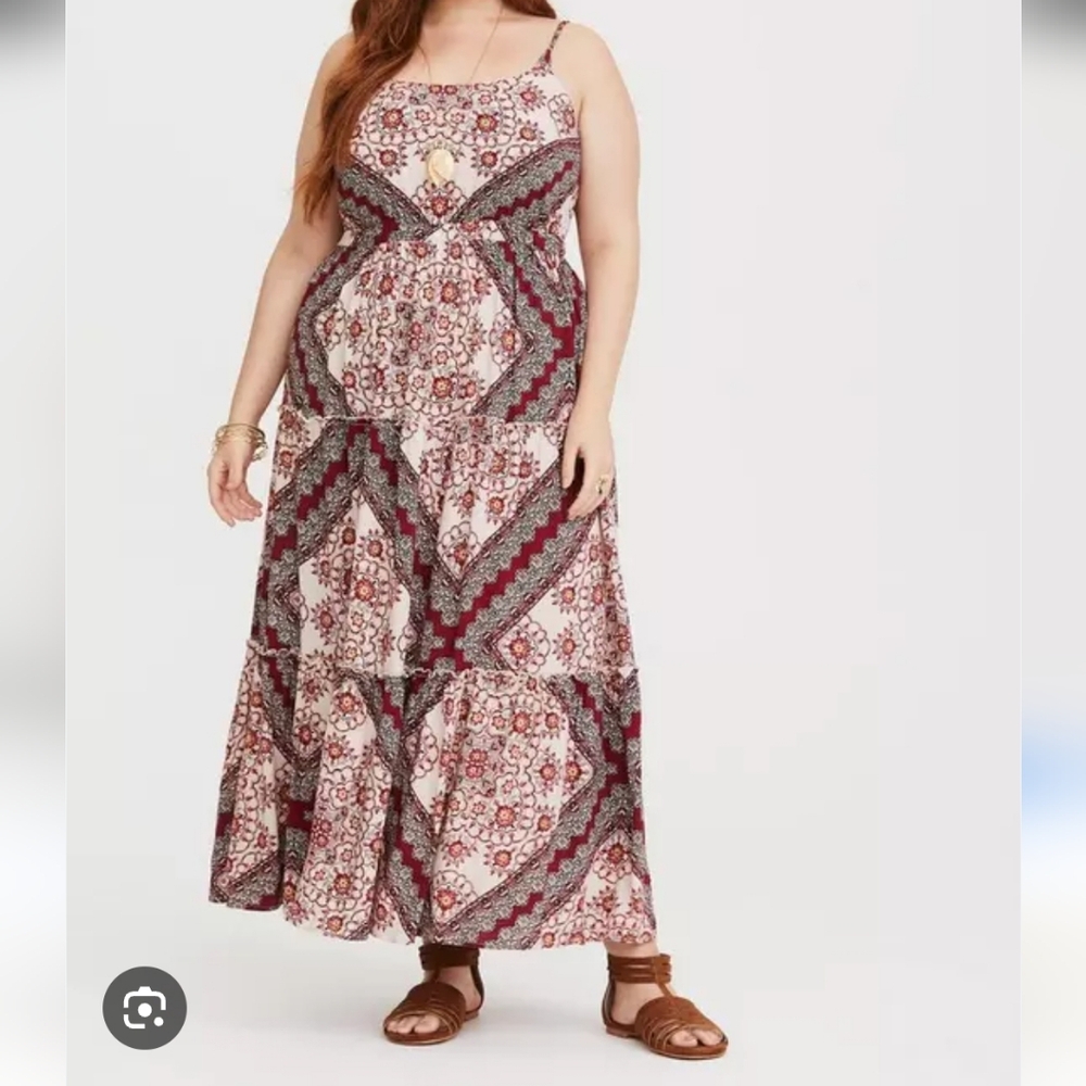 Torrid Maxi Challis Tiered Dress Size 2 (2X 18-20)
